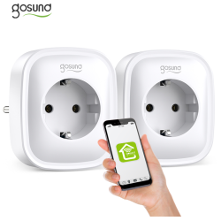 set 2 prize inteligente wifi gosund sp112, 16a, 2x usb,tuya, monitorizare consum energie