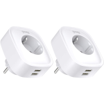 set 2 prize inteligente wifi gosund sp112, 16a, 2x usb,tuya, monitorizare consum energie