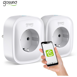 set 2 prize inteligente wifi gosund sp112, 16a, 2x usb,tuya, monitorizare consum energie