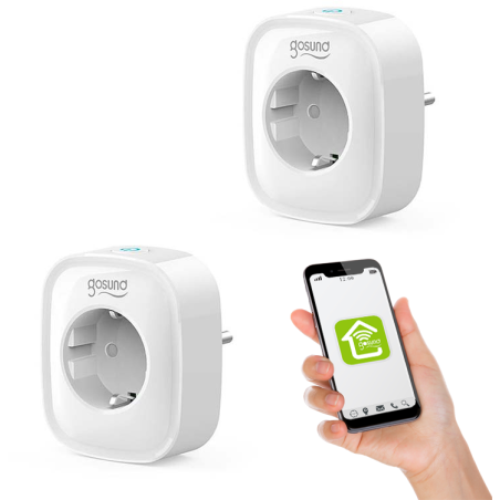 set 2 prize inteligente wifi gosund sp1, 16a, monitorizare consum energie, smart life, tuya