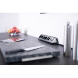 prelungitor pentru perete colt brennenstuhl estilo 6 prize, 2 usb, 3.1 a, 2m inox, adeziv inclus, argintiu-negru