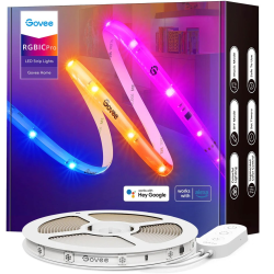 banda led govee rgbic pro h619a, 5m, sincronizare muzica, wifi si bluetooth, alexa , google asistant, strat protector