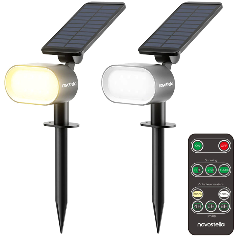 set 2 lampi solare novostella inteligente,  lumina rece si calda, telecomanda