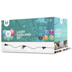 ghirlanda luminoasa decorativa exterior forever light 12m cu 10 becuri led e27, g45 alb roz albastru ip65