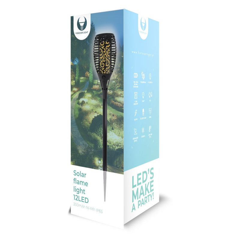 lampa solara cu efect flacara forever light, 33 led-uri smd, 600mah ni-mh ip65