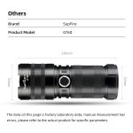 lanterna led superfire gt60, zoom, 2600lm, 320m, incarcare usb-c, lumina fata, spate, 36w