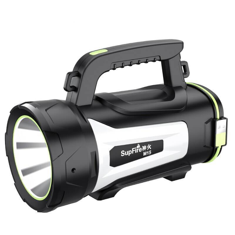 lanterna led superfire m15, usb, 550lm, 400m, powerbank, incarcare usb, 6000mah, lumina rosie