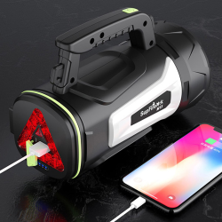 lanterna led superfire m15, usb, 550lm, 400m, powerbank, incarcare usb, 6000mah, lumina rosie