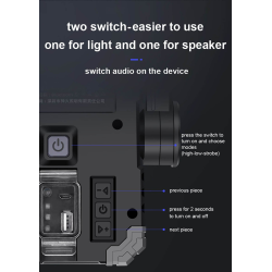 proiector led portabil superfire g11, boxa bluetooth, 12w, 1000lm, reincarcabil, cob, acumulator 4400mah