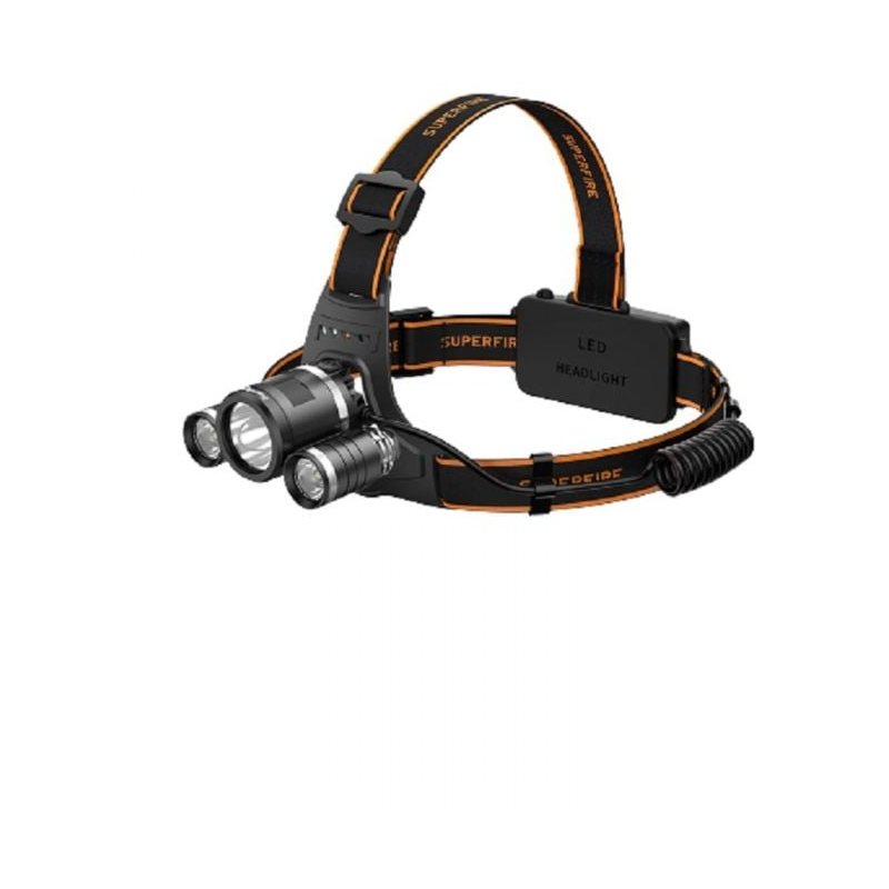 lanterna led pentru cap superfire hl33, 700lm, 200m, 4000mah, incarcare usb