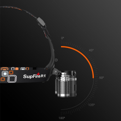 lanterna led pentru cap superfire hl33, 700lm, 200m, 4000mah, incarcare usb