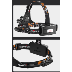 lanterna led pentru cap superfire hl33, 700lm, 200m, 4000mah, incarcare usb