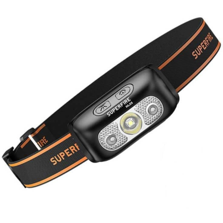 lanterna led pentru cap superfire hl05-d, lumina rosie, 110lm, 35m, 500mah, incarcare usb