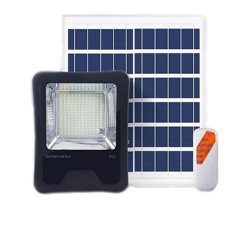 proiector led superfire ff1-b, panou solar, senzor lumina, 41w, 320lm, 5000mah, telecomanda
