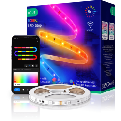 banda led nous wifi rgbic f4, 5m, smart, sincronizare muzica