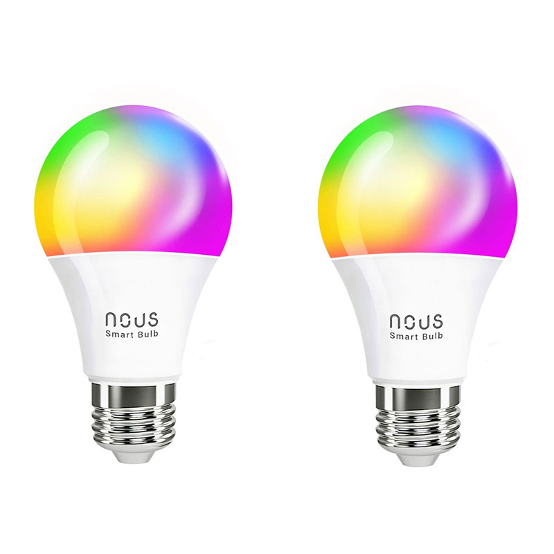 set 2 becuri led nous p3 rgb smart, e27, control din aplicatie set 2 becuri led nous p3 rgb smart, e27, control din aplicatie