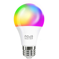 set 2 becuri led nous p3 rgb smart, e27, control din aplicatie