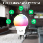 set 2 becuri led nous p3 rgb smart, e27, control din aplicatie set 2 becuri led nous p3 rgb smart, e27, control din aplicatie