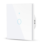 intrerupator smart cu touch rovo fn1c, 1 canal, sticla securizata, tuya, life smart, rf 433mhz, alexa si google assistant, fara 