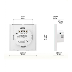 intrerupator smart cu touch rovo fn1c, 1 canal, sticla securizata, tuya, life smart, rf 433mhz, alexa si google assistant, fara 