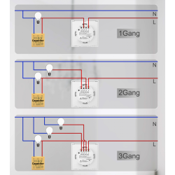 intrerupator smart cu touch rovo fn1c, 1 canal, sticla securizata, tuya, life smart, rf 433mhz, alexa si google assistant, fara 