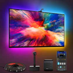 banda led govee dreamview t1 tv backlight wi-fi rgbic, camera colorsense 1080p hd, 75-85 inch