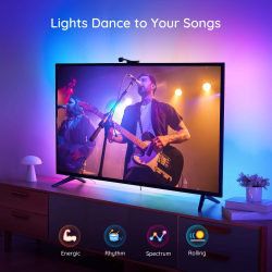 banda led govee dreamview t1 tv backlight wi-fi rgbic, camera colorsense 1080p hd, 75-85 inch