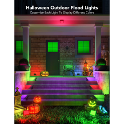 set 4 proiectoare govee h7060 rgbicww led, alexa, google , 24w, sincronizare muzica, exterior ip65 waterproof