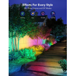 set 4 proiectoare govee h7060 rgbicww led, alexa, google , 24w, sincronizare muzica, exterior ip65 waterproof