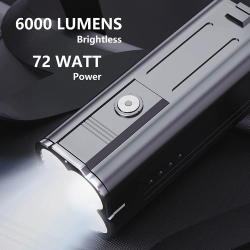 lanterna led superfire m20, 6000lm, 362m, incarcare usb-c, 72w, acumulator 10400mah