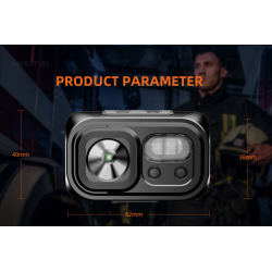 lanterna led pentru cap superfire hl23, 220lm, 120m, 800mah, lumina rosie, incarcare usb-c, control miscare