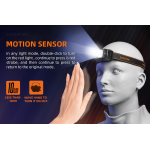 lanterna led pentru cap superfire hl75-x, 220lm, 120m, 800mah, lumina rosie, incarcare usb-c, control miscare