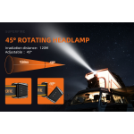 lanterna led pentru cap superfire hl75-x, 220lm, 120m, 800mah, lumina rosie, incarcare usb-c, control miscare