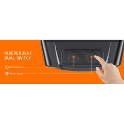 lanterna led pentru cap superfire hl75-x, 220lm, 120m, 800mah, lumina rosie, incarcare usb-c, control miscare