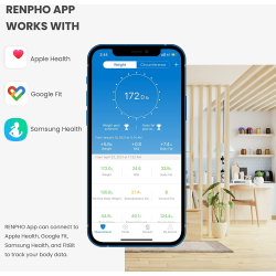 cantar de baie smart renpho cs20m, maxim 180kg, 13 masuratori, bmi, bmr imc, bluetooth, compatibil fitbit, apple health, google 