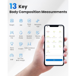 cantar de baie smart renpho 26m, maxim 180kg, 13 masuratori, bmi, bmr imc, bluetooth, compatibil fitbit, apple health, google fi