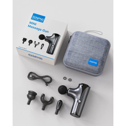 aparat de masaj gun renpho mini, 5 capete interschimbabile, 5 trepte de viteza, incarcare usb-c