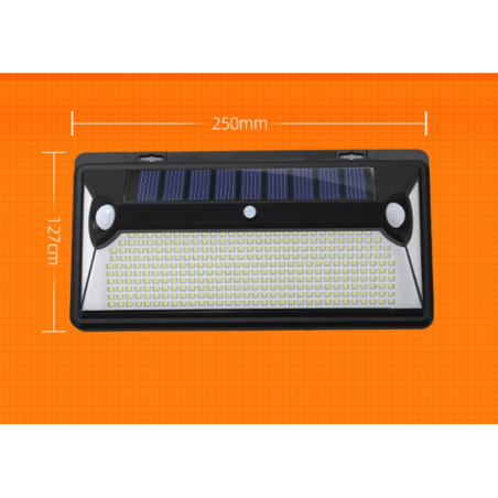 lampa solara de perete superfire ff6-d, 72w led, 360leduri,3 moduri, incarcare solara si senzor de miscare
