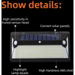 lampa solara de perete superfire ff6-d, 72w led, 360leduri,3 moduri, incarcare solara si senzor de miscare