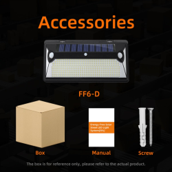 lampa solara de perete superfire ff6-d, 72w led, 360leduri,3 moduri, incarcare solara si senzor de miscare