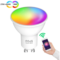 set 2 becuri led rgb smart nous p8, gu10, control din aplicatie