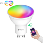 set 2 becuri led rgb smart nous p8, gu10, control din aplicatie