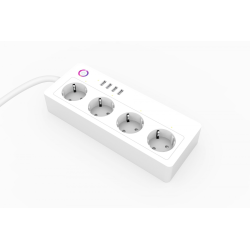 prelungitor smart rovo a26, wifi, 16a, 4 prize individuale, 4 usb tuya, alexa, google assistant,