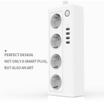 prelungitor smart rovo a26, wifi, 16a, 4 prize individuale, 4 usb tuya, alexa, google assistant,