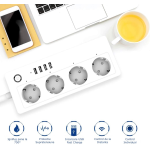 prelungitor smart rovo a26, wifi, 16a, 4 prize individuale, 4 usb tuya, alexa, google assistant,