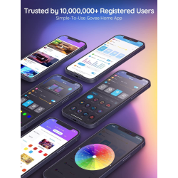 banda led rgb inteligenta govee h615a rgb, wi-fi, bluetooth, sincronizare muzica, lumina colorata, 5m, compatibil google assista