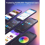 banda led rgb inteligenta govee h615a rgb, wi-fi, bluetooth, sincronizare muzica, lumina colorata, 5m, compatibil google assista