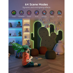 banda led rgb inteligenta govee h615a rgb, wi-fi, bluetooth, sincronizare muzica, lumina colorata, 5m, compatibil google assista