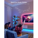 banda led rgb inteligenta govee h615a rgb, wi-fi, bluetooth, sincronizare muzica, lumina colorata, 5m, compatibil google assista