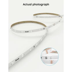 banda led rgb inteligenta govee h615a rgb, wi-fi, bluetooth, sincronizare muzica, lumina colorata, 5m, compatibil google assista